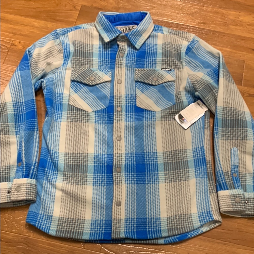 NWT Pelagic fishing performance Plaid Flannel Shirt